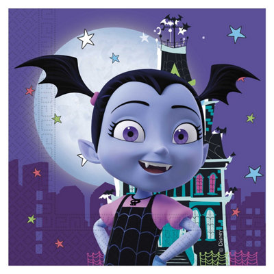 Vampirina Paper Halloween Disposable Napkins (Pack of 20) Purple/Black (One Size)