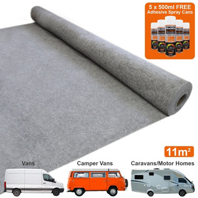 Van Carpet Lining / Smoke & 5 Adhesive Cans - 3