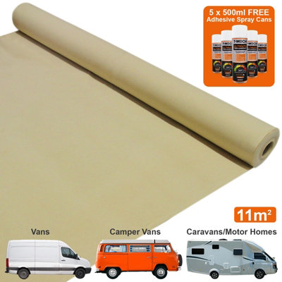 Van Carpet Lining - Wheat & 5 Adhesive Cans - 3