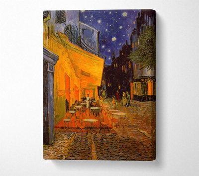 Van Gogh Pavement Cafe Canvas Print Wall Art - Medium 20 x 32 Inches