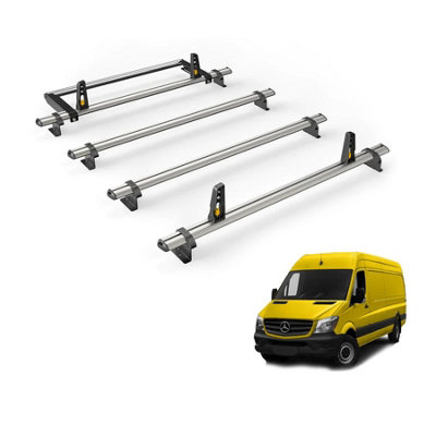 Van Guard Mercedes Sprinter 2006-2018 Roof Rack 4 Aluminium Roof Bars ...