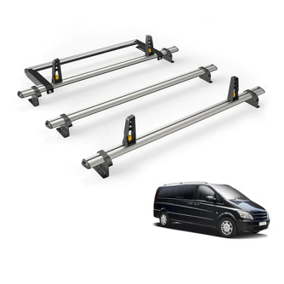 Van Guard Mercedes Vito (2003-2014) Roof Rack 3 Aluminium Roof Bars ...