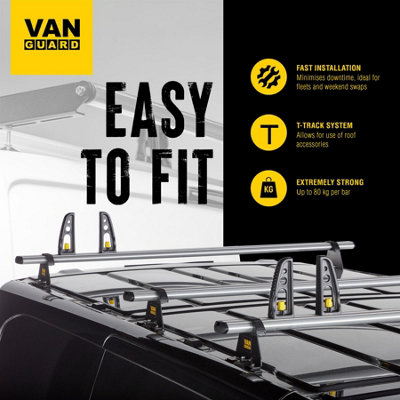 Van Guard Mercedes Vito (2003-2014) Roof Rack 3 Aluminium Roof Bars ...
