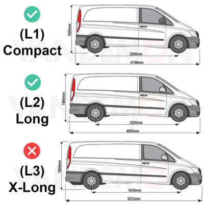 Van Guard Mercedes Vito (2003-2014) Roof Rack 4 Steel Roof Bars ...