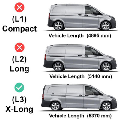 Van Guard Mercedes Vito (2014+) Roof Rack 2 Steel Roof Bars, Loadstops ...