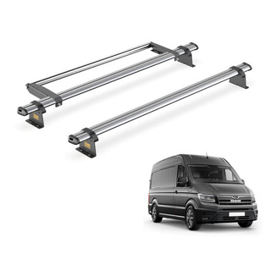 Van Guard Trade MAN TGE (2017+) Roof Rack 2 Steel Roof Bars & Rear ...