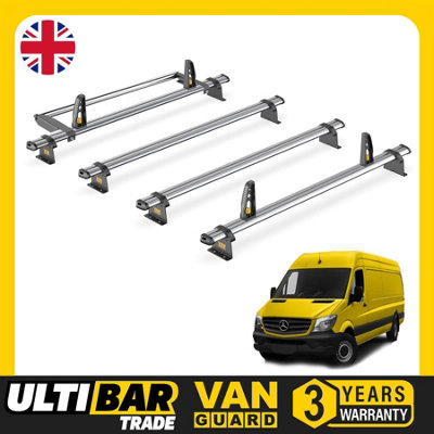 Van Guard Trade Mercedes Sprinter 2006-2018 Roof Rack 4 Steel Roof Bars ...