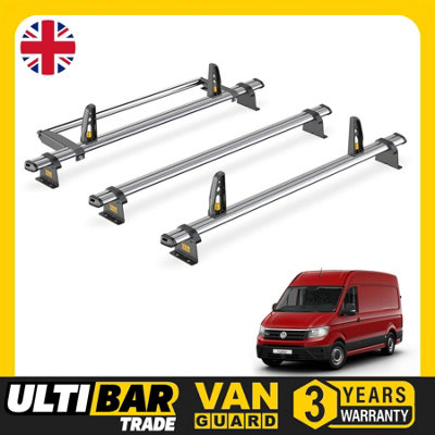 Van Guard Trade VW Crafter (2017+) Roof Rack 3 Steel Roof Bars ...