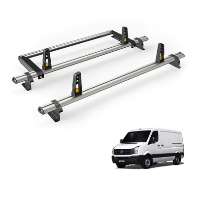 Van Guard VW Crafter (2006-2017) Roof Rack 2 Aluminium Roof Bars, Rear ...