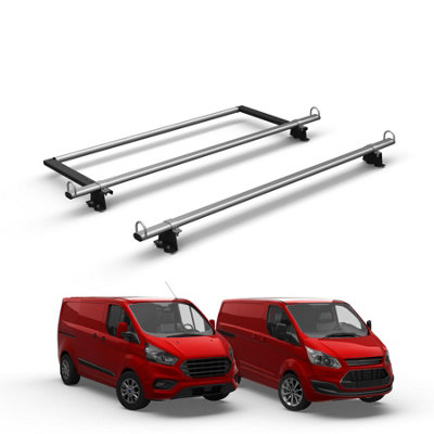VanDemon Ford Transit Custom (2013-2024) 2 Bar Roof Rack & Ladder ...