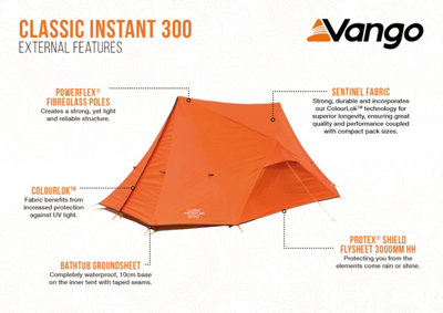 Vango Classic Instant 300 Tent - Orange