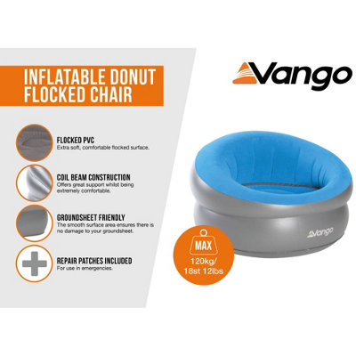 Vango Inflatable Donut Flocked Chair (Mykonos Blue)