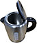 Vanilla Leisure 1 Litre Low Wattage Portable Travel Kettle, Brushed Stainless Steel