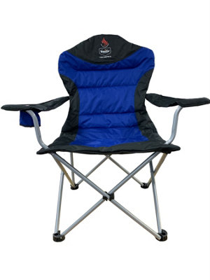 Vanilla Leisure Camp Chair Pro XL (Blue) Folding Outdoor Chair with Heated Seat and Back