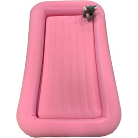 Vanilla Leisure Children's Inflatable Portable Air Bed Pink Flocked with Raised Sides