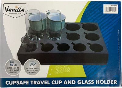 Vanilla Leisure CupSafe Travel Cup & Glass Holder - holds up to 13 Cups or Glasses
