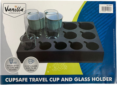 Vanilla Leisure CupSafe Travel Cup & Glass Holder holds up to 13 Cups