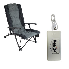 Vanilla Leisure Etna Folding Beach Chair With Heated Seat and Back +10,000 mAh Power Bank