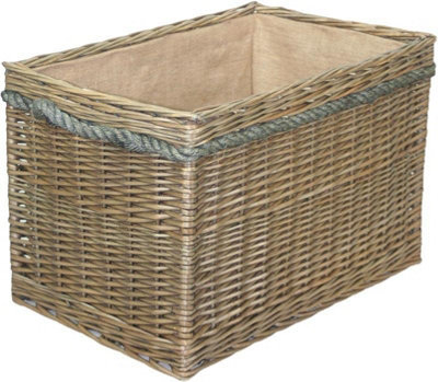 Vanilla Leisure Large Rectangular Rope Handled Log Basket