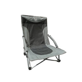 Vanilla Leisure Ocean Low Folding Beach Chair Charcoal for Camping, Fishing & Festivals