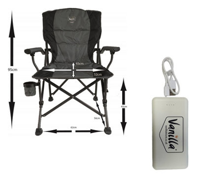 Vanilla Leisure Vesuvius Folding Outdoor Heated Camping Chair +