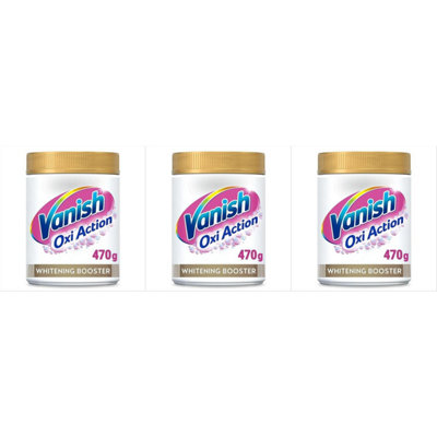 Vanish Fabric Stain Remover Gold Oxi Action Powder Crystal Whites470g(2505) (Pack of 3) DIY at B&Q