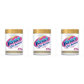 Vanish Fabric Stain Remover Gold Oxi Action Powder Crystal Whites470g(2505) (Pack of 3)