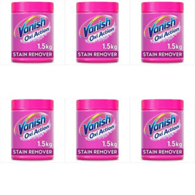 Vanish Oxi Action Colour Safe Powder Fabric Stain Remover, 1.5 kg (Pack of 6)