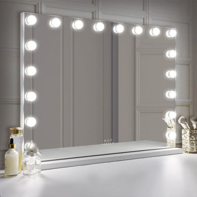 VANITII GLOBAL Hollywood Vanity Make Up Mirror with Lights 18 LED Tabletop Wall