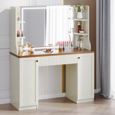 Hot vanity, deals Vanity Table with Lighted Mirror,Wood Makeup Vanity Dressing Table