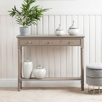 Vanity Living 3-Drawer Slim Console Table, Hallway & Living Room Cabinet