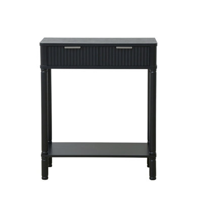 VANITY LIVING 60cm Wooden Black Console Table for Hallway Slim, Modern Living Room
