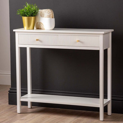 Vanity Living 90cm Console Table for Living Room Furniture, 2 Drawers Hallway Table