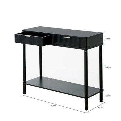 Vanity Living Console Table For Living Room Furniture, 2 Drawers Wooden ...