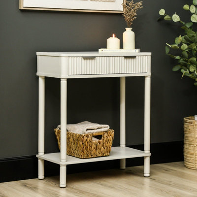 Vanity Living  Console Table For Living Room Furniture, 2 Drawers Wooden Slim Entry Hallway Table