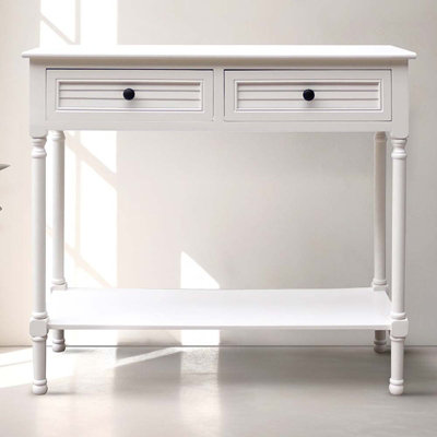 Vanity Living Wooden Hallway Console Table, Slim Entry Table with 2 Drawers for Living Room & Hall