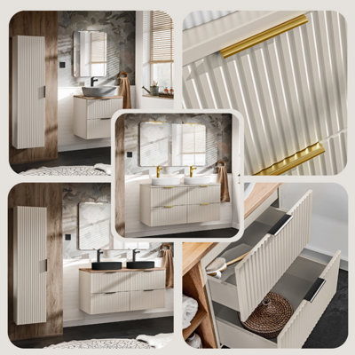 Vanity Unit with Basin 600mm Countertop Wall Hung Bathroom Cabinet with ...