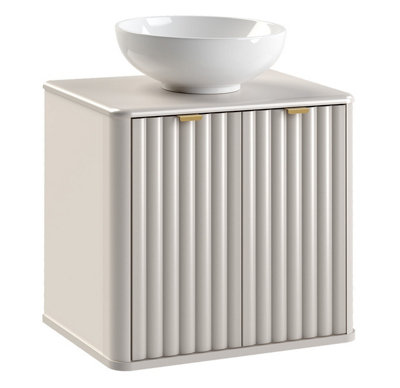 Vanity Unit with Basin Wall Hung Bathroom 600mm Countertop Cabinet ...