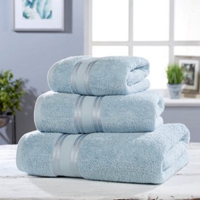 Vantona - Blue Plain Bath Towel - Soft Towel for Bathroom