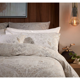Vantona - Chalfield Beige Floral Bedding Set - Double Duvet Cover