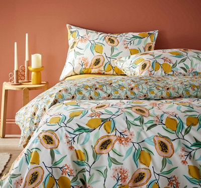 Vantona - Lemons & Pomegranites Green & Yellow Bedding Set - Kingsize