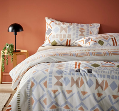 Vantona- Sahara White Geo Bedding Set - Kingsize