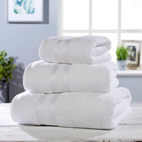 Vantona -  White Plain Bath Towel - Soft Towel for Bathroom