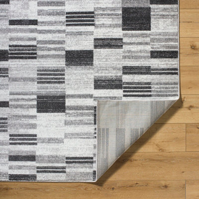 VANYA Scandi Modern Black Area Rug 200 x 275 cm