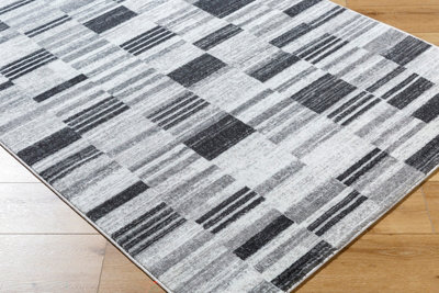 VANYA Scandi Modern Black Area Rug 200 x 275 cm