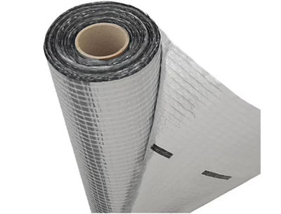 Vapour Barrier and Waterproof Thermal Insulation Aluminium Foil Membrane - Suitable for use in Walls, Floors and Roofs 1m x 10m (1