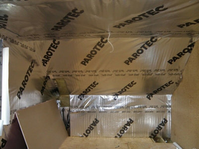 Vapour Barrier Waterproof Thermal Insulation Aluminium Foil Membrane Roof Wall 1.5m roll 110GSM 75m2