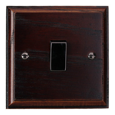 Varilight 1 Gang 1 or 2 Way 10A Rocker Switch Dark Oak