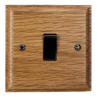 Varilight 1 Gang 1 or 2 Way 10A Rocker Switch Oak