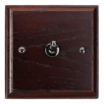 Varilight 1 Gang 1 or 2 Way 10A Toggle Switch Dark Oak